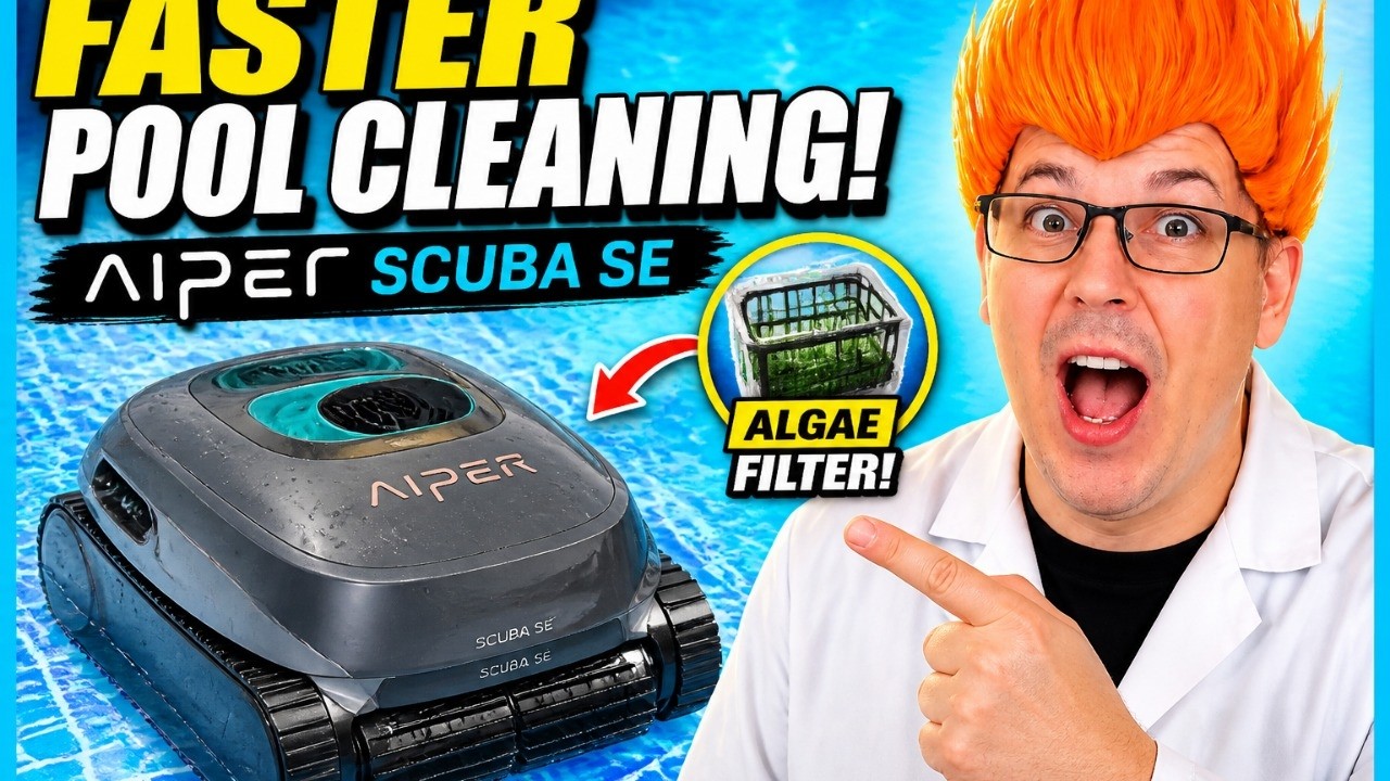 above ground pool robotic vacuum: Aiper Scuba SE Cordless Robotic Pool Cleaner shown in my hands-on review