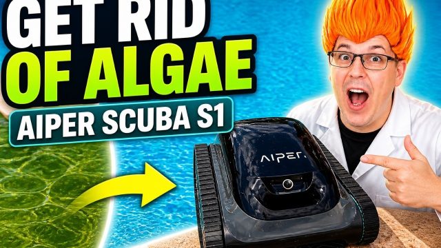 robotic pool cleaner for algae: Aiper Scuba S1 Robotic Pool Cleaner (described as 2025 Upgrade) shown in my hands-on review
