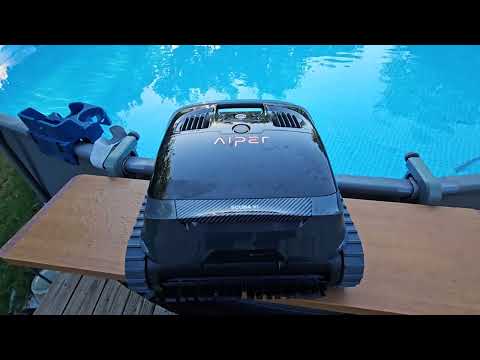 cordless pool cleaner for algae: AIPER Scuba X1 Cordless Robotic Pool Cleaner shown during my hands-on review