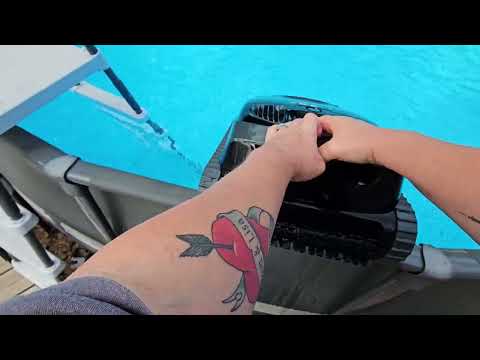 cordless pool cleaner for algae: AIPER Scuba X1 Cordless Robotic Pool Cleaner shown during my hands-on review