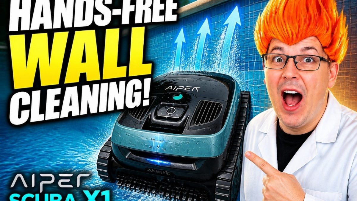 cordless pool wall cleaner: AIPER Scuba X1 Cordless Robotic Inground Pool Cleaner shown in my hands-on review