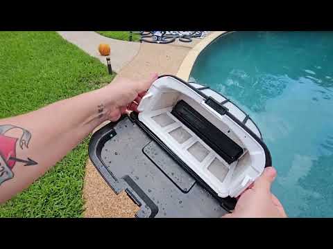 cordless robotic pool cleaner: AIPER Scuba X1 Cordless Robotic Pool Cleaner shown during my hands-on review