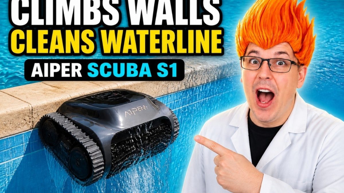 robotic pool cleaner for walls: Aiper Scuba S1 Robotic Pool Cleaner (2025 Upgrade) shown in my hands-on review