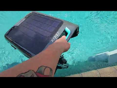 solar pool skimmer for leaves: AIPER Surfer S2 Solar-Powered Pool Skimmer shown during my hands-on review